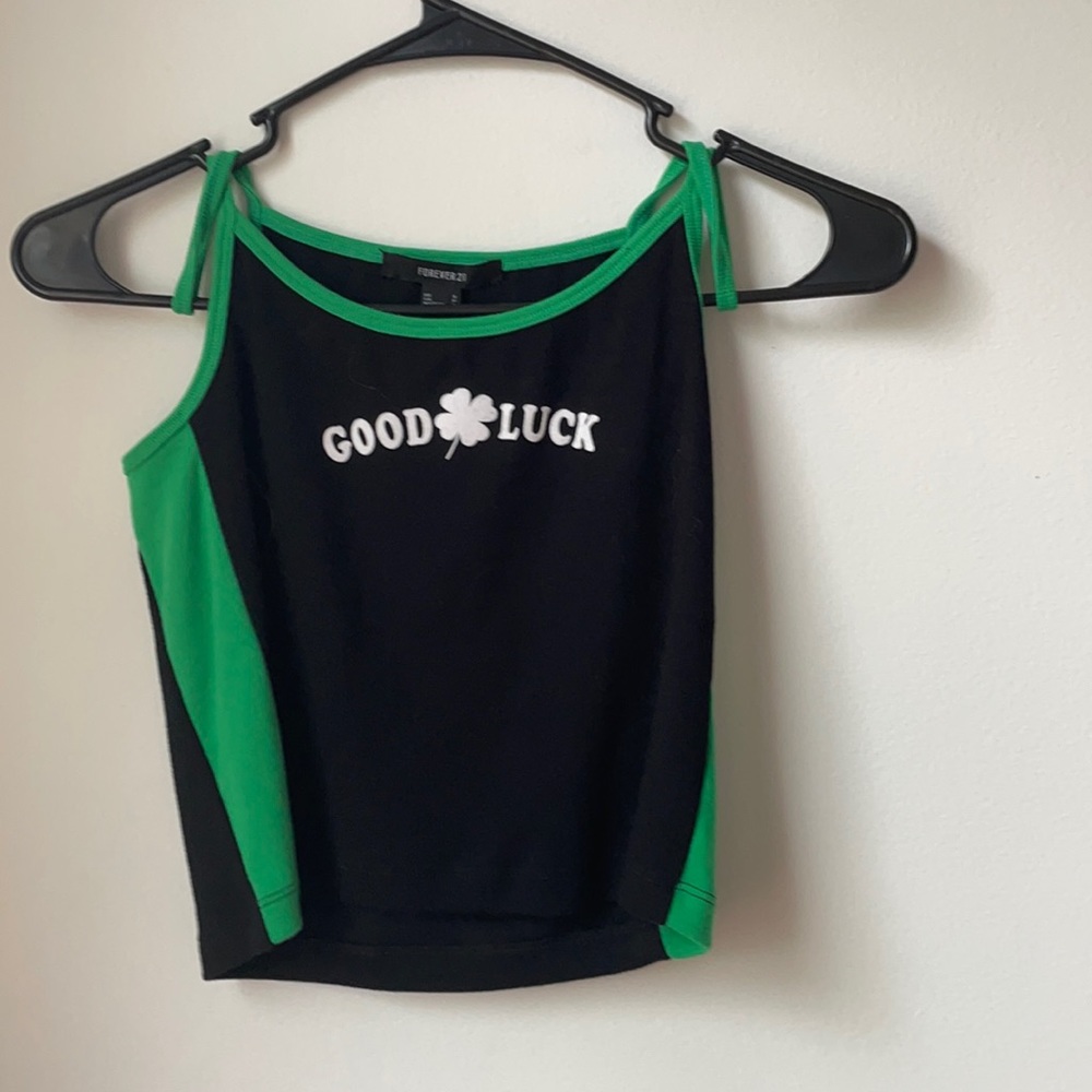good luck crop top forever 21 size s